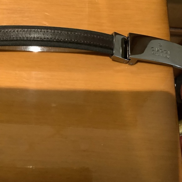 GUCCI VINTAGE BROWN BELT WITH SILVER COLORED HARDWARE - Picture 3 of 9